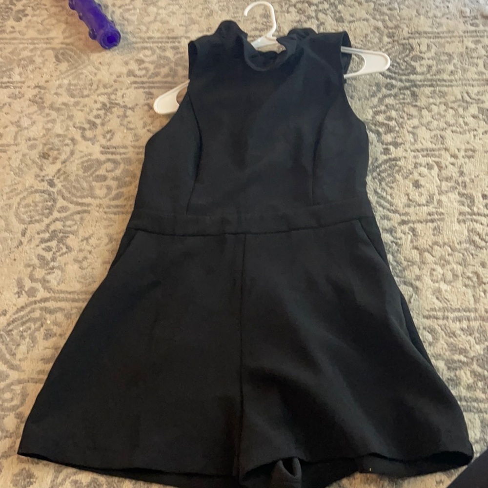 Black Neck Tie Romper